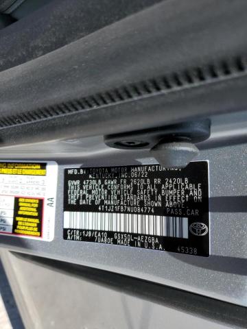 4T1JZ1FB7NU084774 - 2022 TOYOTA AVALON XLE SILVER photo 10