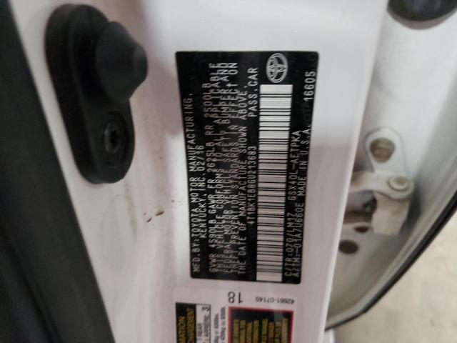 4T1BK1EB8GU213683 - 2016 TOYOTA AVALON XLE WHITE photo 10