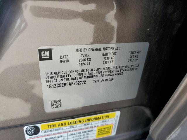 1G1ZC5EB5AF262772 - 2010 CHEVROLET MALIBU 1LT 灰色 照片 10