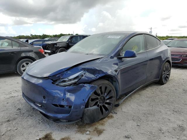 7SAYGDEF3NF455892 - 2022 TESLA MODEL Y أزرق صورة 2