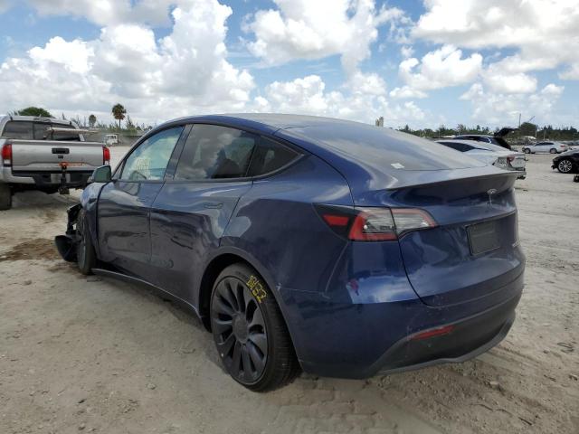 7SAYGDEF3NF455892 - 2022 TESLA MODEL Y أزرق صورة 3