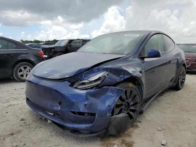 7SAYGDEF3NF455892 - 2022 TESLA MODEL Y BLUE photo 9