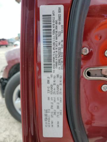 3C6RR6LT9HG521352 - 2017 RAM 1500 SLT MAROON photo 10