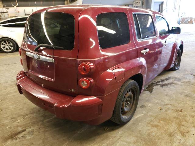 3GNDA13D87S619250 - 2007 CHEVROLET HHR LS BURGUNDY photo 4
