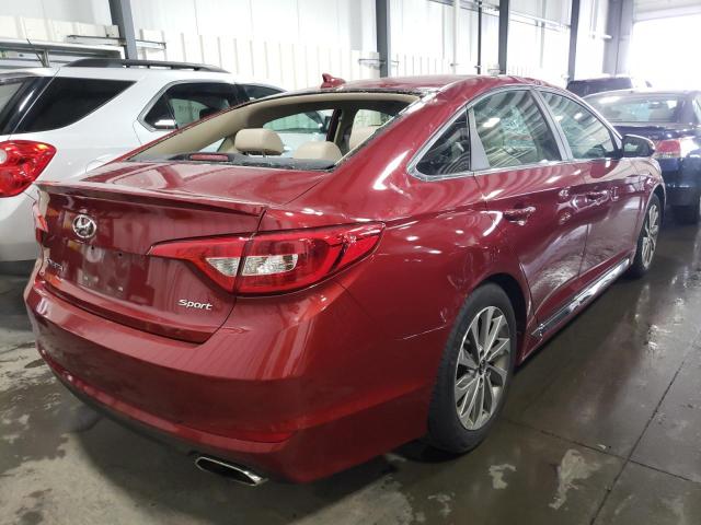 5NPE34AF6FH101367 - 2015 HYUNDAI SONATA SPO RED photo 4