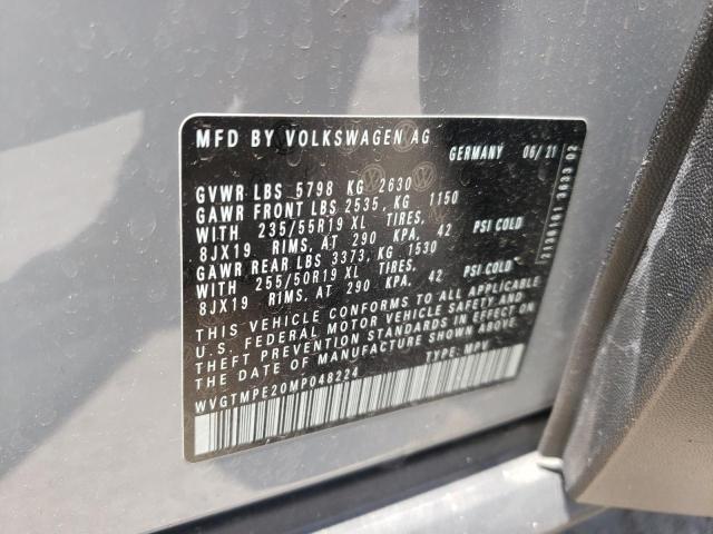 WVGTMPE20MP048224 - 2021 VOLKSWAGEN ID.4 PRO S ნაცრისფერი ფოტო 10