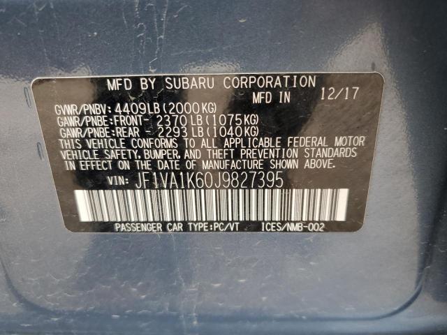 JF1VA1K60J9827395 - 2018 SUBARU WRX LIMITE BLUE photo 10