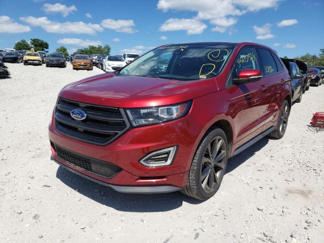 2FMTK4AP2FBB87948 - 2015 FORD EDGE SPORT RED photo 2