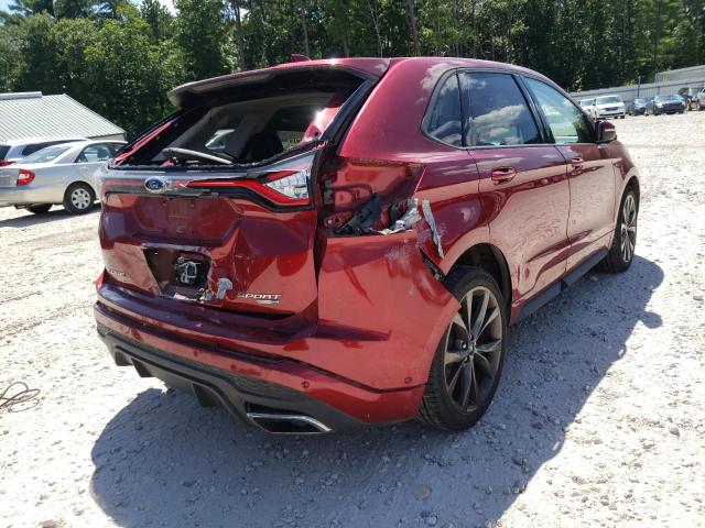 2FMTK4AP2FBB87948 - 2015 FORD EDGE SPORT RED photo 4