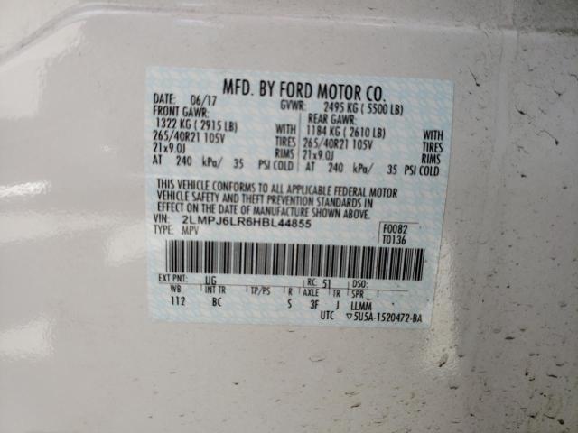 2LMPJ6LR6HBL44855 - 2017 LINCOLN MKX RESERVE  صورة 10