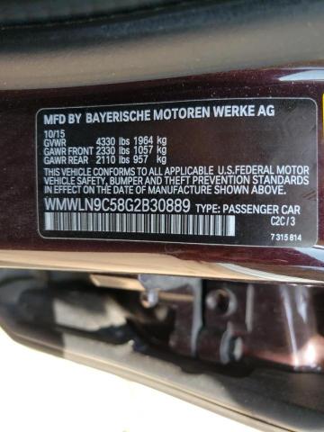 WMWLN9C58G2B30889 - 2016 MINI COOPER S C MAROON photo 10