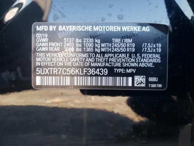 5UXTR7C56KLF36439 - 2019 BMW X3 SDRIVE3 BLACK photo 10