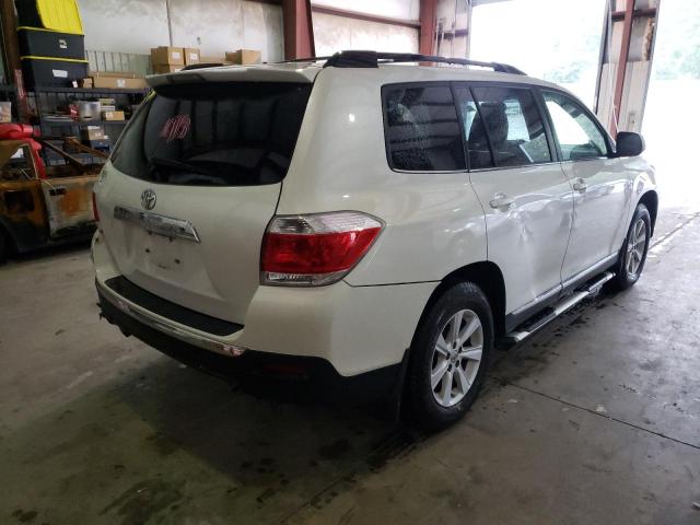 5TDZK3EH3DS091527 - 2013 TOYOTA HIGHLANDER WHITE photo 4