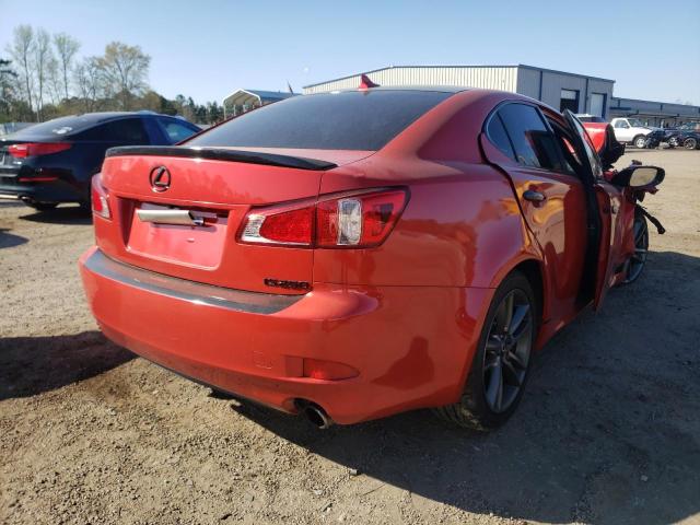 JTHBF5C21C2102240 - 2012 LEXUS IS 250 RED photo 4