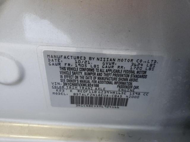 3N1CN8EVXML924166 - 2021 NISSAN VERSA SV SILVER photo 10