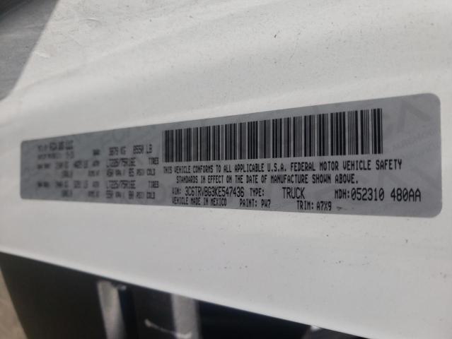 3C6TRVBG3KE547436 - 2019 RAM PROMASTER WHITE photo 10