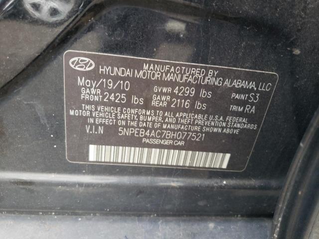 5NPEB4AC7BH077521 - 2011 HYUNDAI SONATA GLS  photo 10