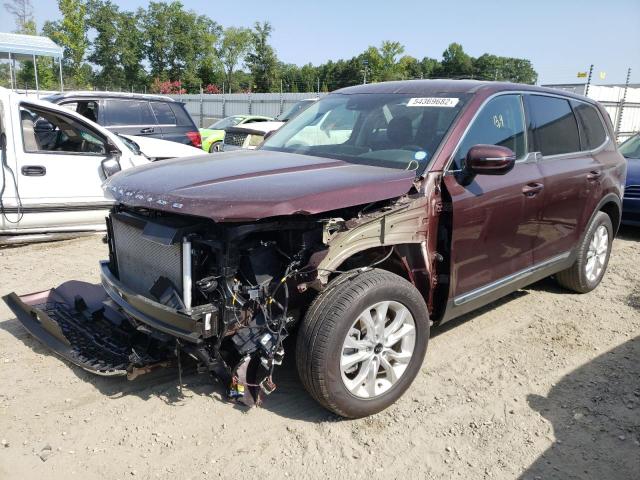 5XYP24HC2MG164459 - 2021 KIA TELLURIDE MAROON photo 2