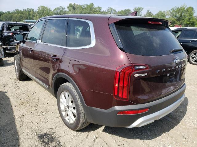 5XYP24HC2MG164459 - 2021 KIA TELLURIDE MAROON photo 3