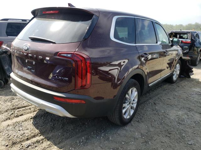 5XYP24HC2MG164459 - 2021 KIA TELLURIDE MAROON photo 4