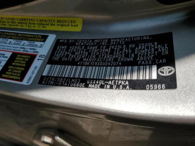 4T1BK1EBXDU042074 - 2013 TOYOTA AVALON BAS SILVER photo 10