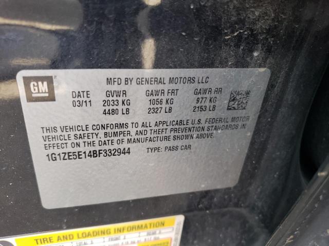 1G1ZE5E14BF332944 - 2011 CHEVROLET MALIBU LTZ 黑色 照片 10