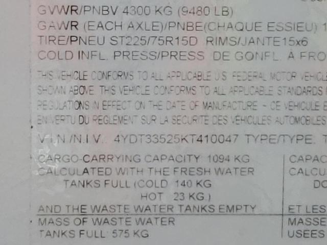 4YDT33525KT410047 - 2019 KEYSTONE PASSPORT თეთრი ფოტო 10