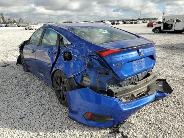 19XFC2F82LE022569 - 2020 HONDA CIVIC SPOR BLUE photo 3