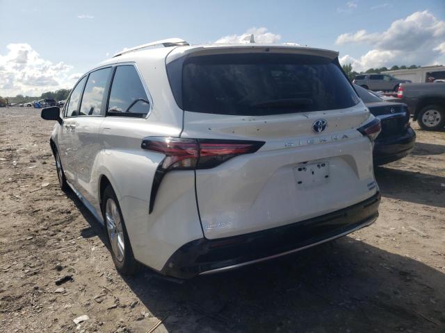 5TDZRKEC3MS003067 - 2021 TOYOTA SIENNA LIM WHITE photo 3