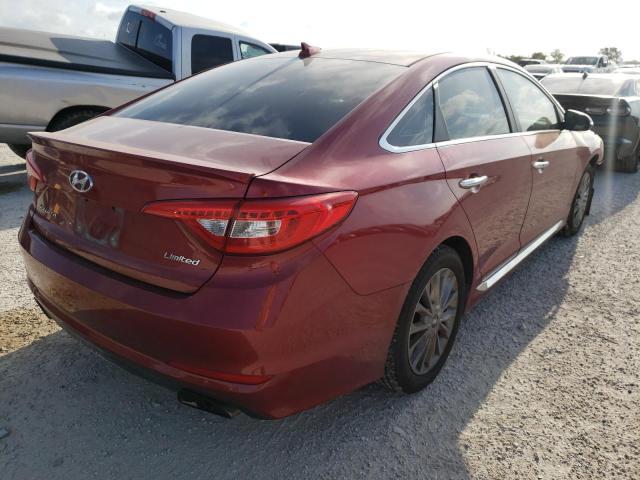 5NPE34AF7FH106660 - 2015 HYUNDAI SONATA SPO RED photo 4