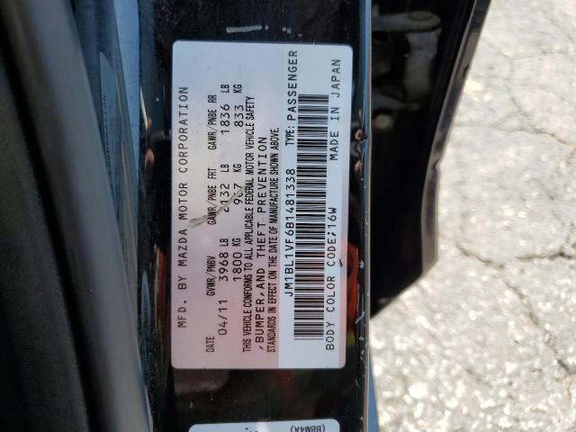 JM1BL1VF6B1481338 - 2011 MAZDA 3 I BLACK photo 10