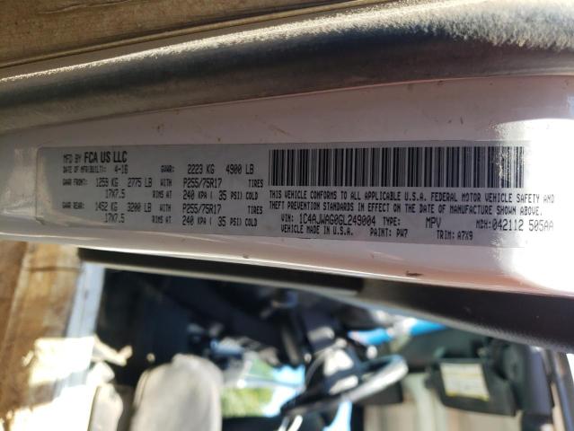 1C4AJWAG0GL249004 - 2016 JEEP WRANGLER S WHITE photo 10