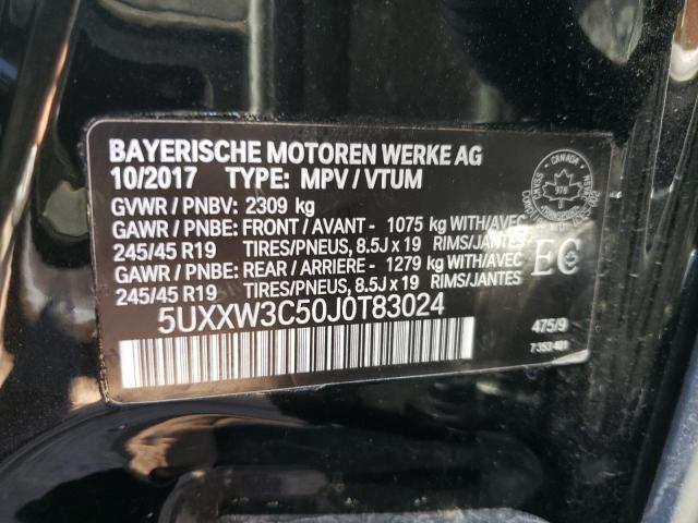 5UXXW3C50J0T83024 - 2018 BMW X4 XDRIVE2 BLACK photo 10