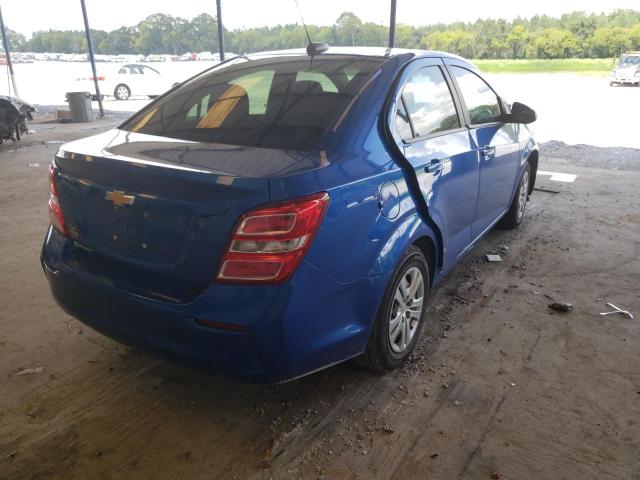 1G1JB5SH5H4160175 - 2017 CHEVROLET SONIC LS BLUE photo 4