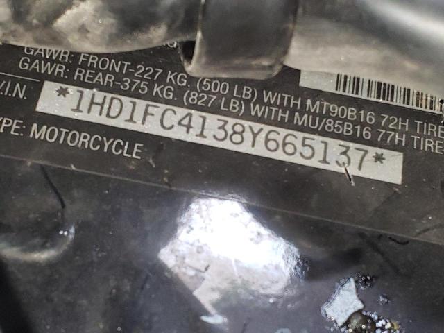 1HD1FC4138Y665137 - 2008 HARLEY-DAVIDSON FLHTCUI 蓝色 照片 10