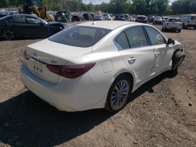 JN1EV7AR7KM552445 - 2019 INFINITI Q50 LUXE WHITE photo 4