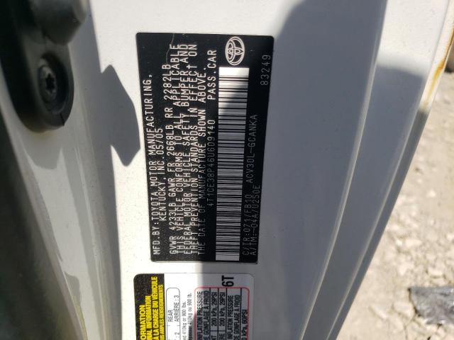 4T1CE38P46U609140 - 2006 TOYOTA CAMRY SOLA WHITE photo 10