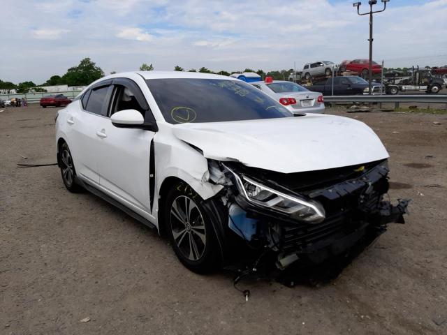 3N1AB8CV7LY272112 - 2020 NISSAN SENTRA SV WHITE photo 1