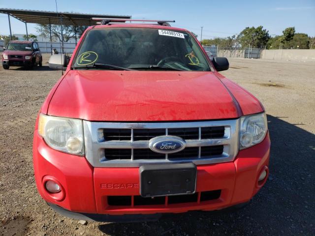 1FMCU03709KA33748 - 2009 FORD ESCAPE XLT RED photo 9