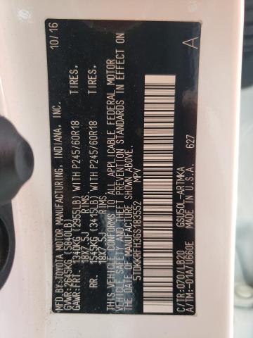 5TDKKRFH3GS183552 - 2016 TOYOTA HIGHLANDER XLE  ფოტო 10