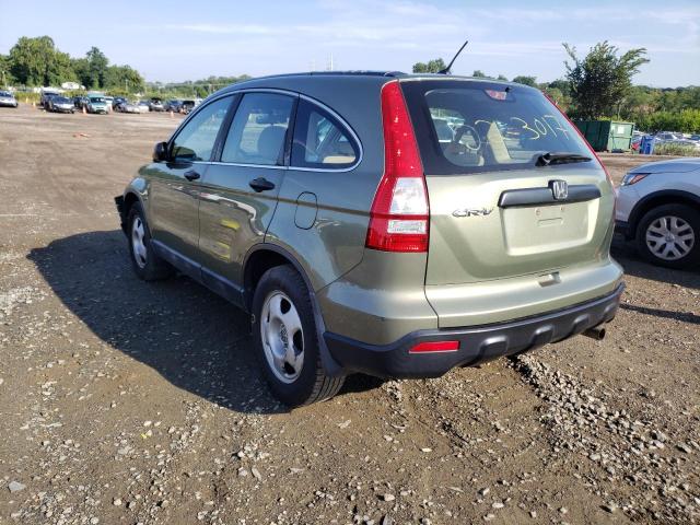 5J6RE38318L003762 - 2008 HONDA CR-V LX GREEN photo 3