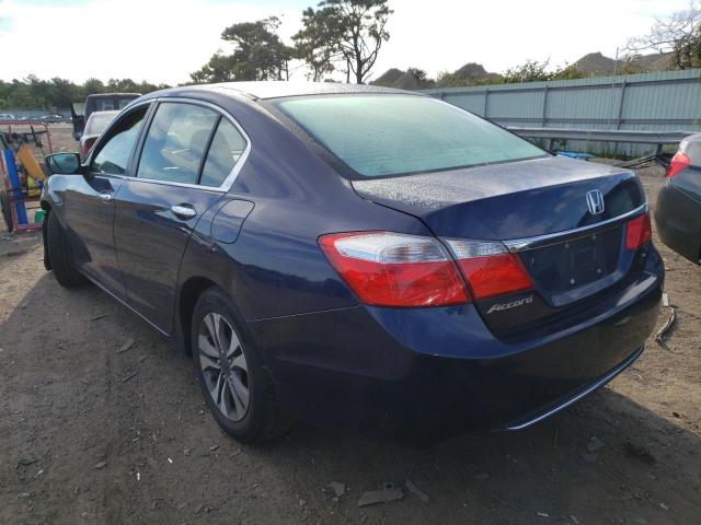 1HGCR2F3XDA120292 - 2013 HONDA ACCORD LX BLUE photo 3