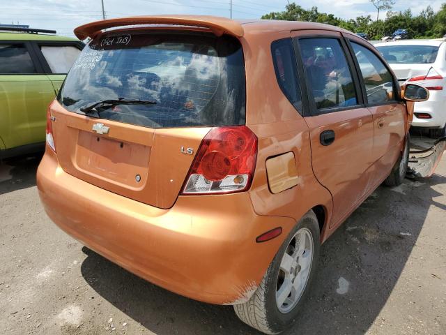 KL1TD66677B731398 - 2007 CHEVROLET AVEO BASE ORANGE photo 4