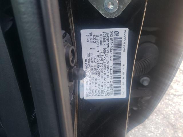 2HGFC2F84LH524568 - 2020 HONDA CIVIC SPOR BLACK photo 10