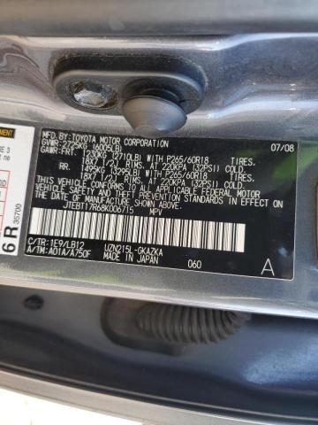 JTEBT17R68K006715 - 2008 TOYOTA 4RUNNER LI GRAY photo 10