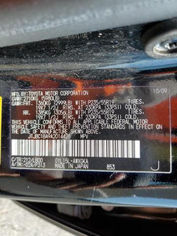 JTJBC1BA9A2014428 - 2010 LEXUS RX 450 BLACK photo 10