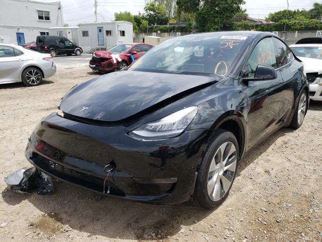 5YJYGDED3MF107455 - 2021 TESLA MODEL Y أسود صورة 2