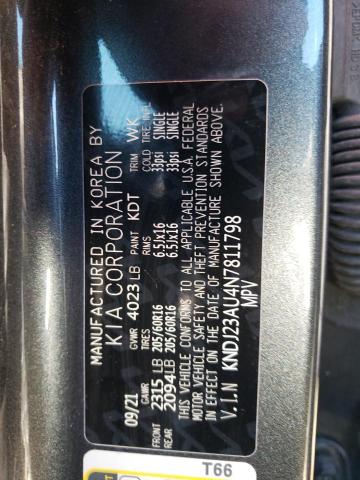 KNDJ23AU4N7811798 - 2022 KIA SOUL LX GRAY photo 10