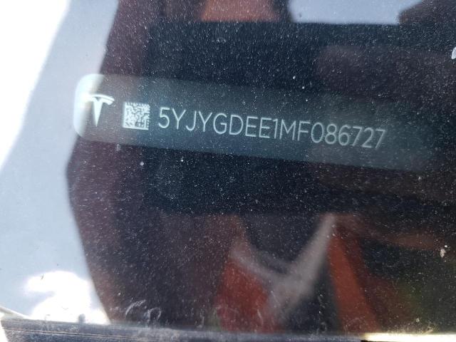 5YJYGDEE1MF086727 - 2021 TESLA MODEL Y رمادي صورة 10