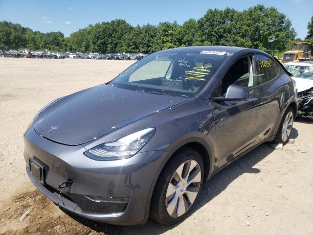 5YJYGDEE1MF086727 - 2021 TESLA MODEL Y رمادي صورة 2